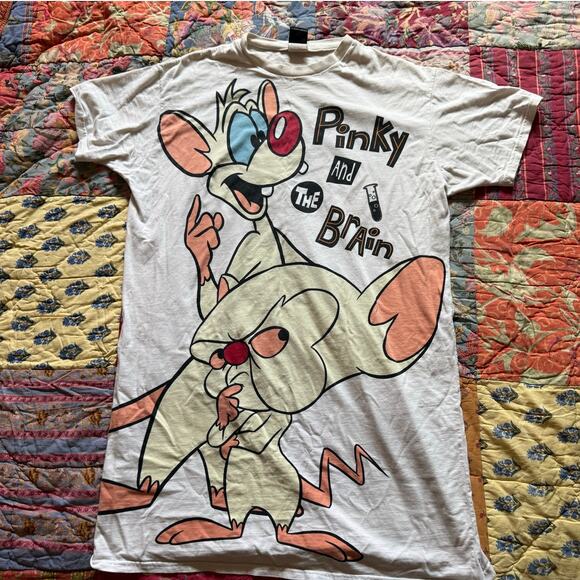 Vintage Pinky and the Brain Warner Bros All Over Print Shirt XLT - Picture 4 of 9